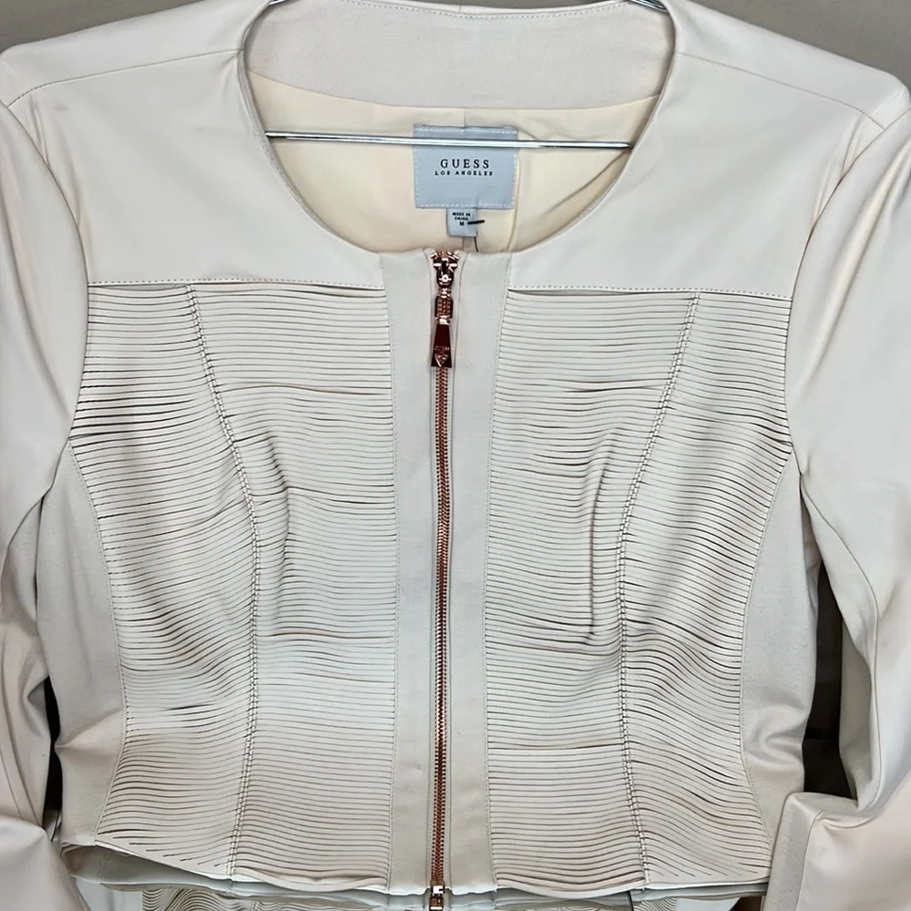 Guess Laser Cut out Leather Jacket - Picture 16 of 17